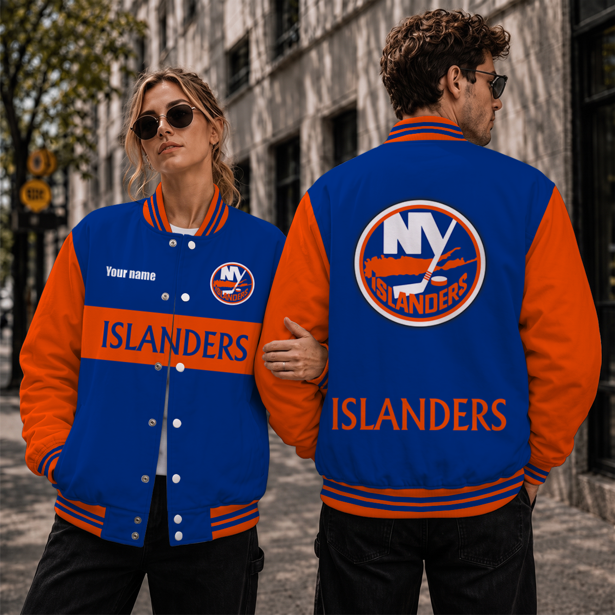 [SUPER SALE] NEW CUSTOMIZED NHL25 NYI NEW YORK ISLANDERS SATIN VARSITY JACKET & BASEBALL JACKET