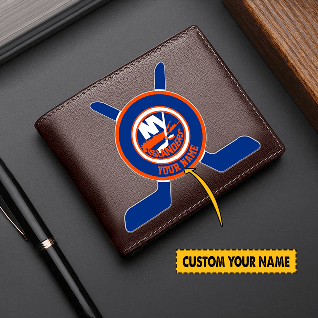 [SUPER SALE] NEW CUSTOMIZED NHL25 NYI NEW YORK ISLANDERS LEATHER WALLET