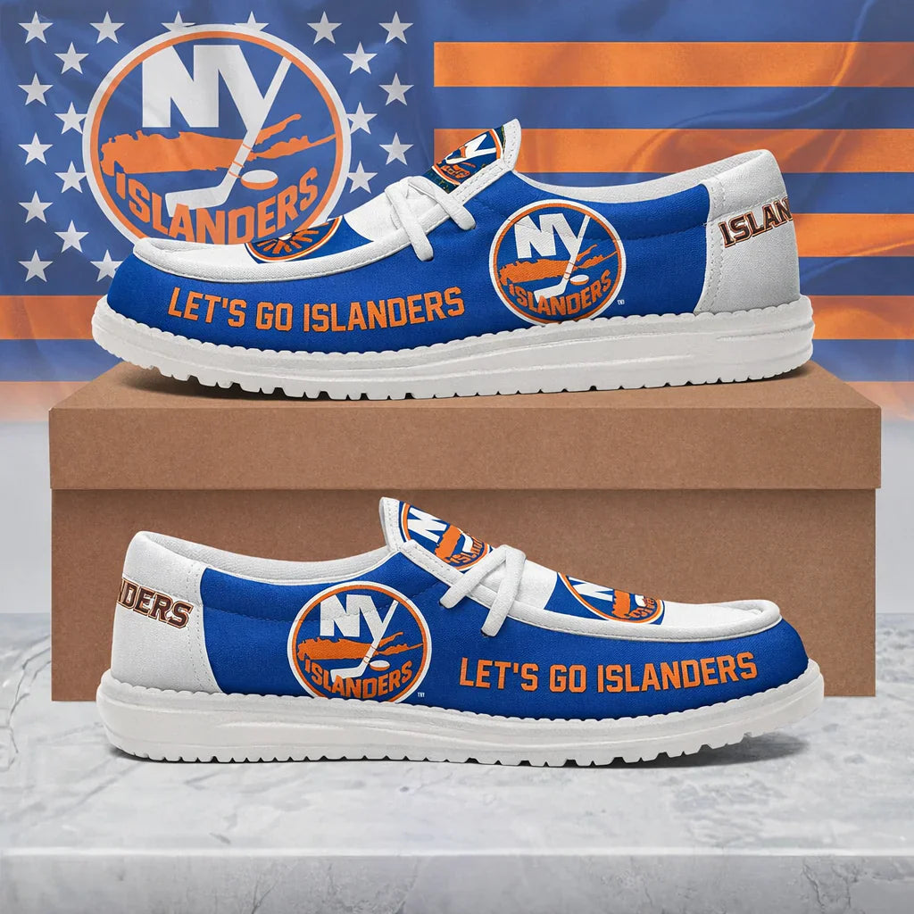 [SUPER SALE ] NEW CUSTOMIZED NHL25 NYI NEW YORK ISLANDERS LOAFER SHOES