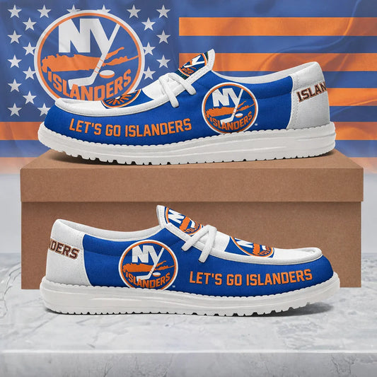 [SUPER SALE ] NEW CUSTOMIZED NHL25 NYI NEW YORK ISLANDERS LOAFER SHOES