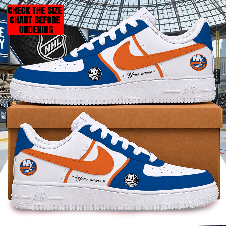 [SUPER SALE] NEW CUSTOMIZED NHL25 NYI NEW YORK ISLANDERS AF1 SHOES