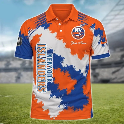 [SUPER SALE] NEW CUSTOMIZED NHL25 NYI NEW YORK ISLANDERS POLO SHIRT
