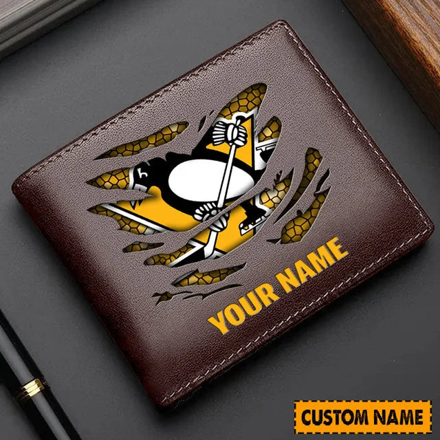 [SUPER SALE] NEW CUSTOMIZED NHL26 PBP PITTSBURGH PENGUINS LEATHER WALLET