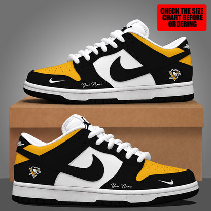[SUPER SALE] NEW CUSTOMIZED NHL26 PBP PITTSBURGH PENGUINS DUNK LOW SHOES