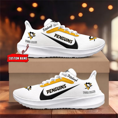 [SUPER SALE] NEW CUSTOMIZED NHL26 PBP PITTSBURGH PENGUINS ROAD RUNNING SHOES