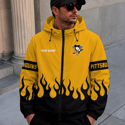 [SUPER SALE] NEW CUSTOMIZED NHL26 PBP PITTSBURGH PENGUINS WINDBREAKER JACKET