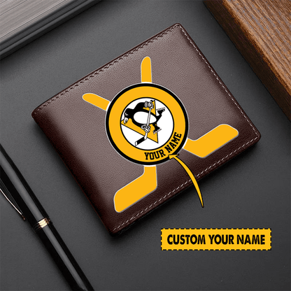 [SUPER SALE] NEW CUSTOMIZED NHL26 PBP PITTSBURGH PENGUINS LEATHER WALLET