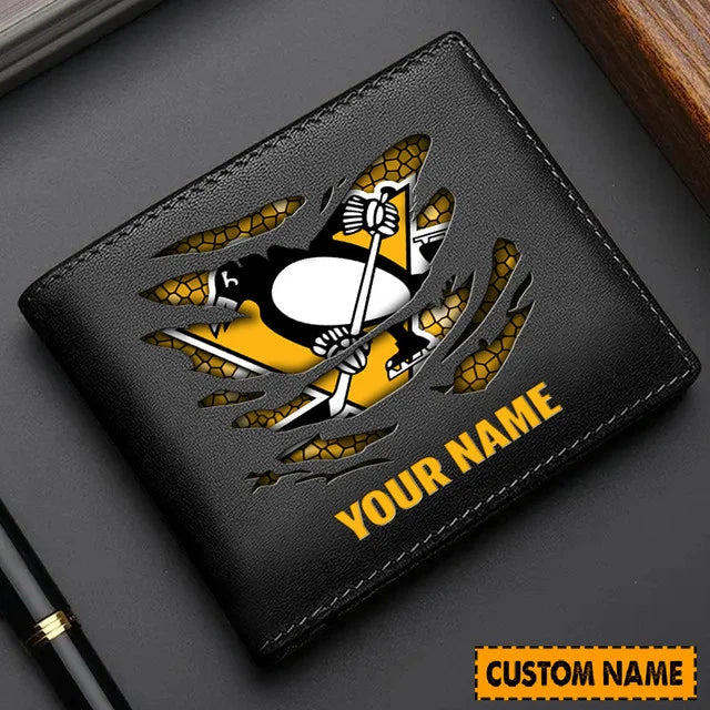 [SUPER SALE] NEW CUSTOMIZED NHL26 PBP PITTSBURGH PENGUINS LEATHER WALLET