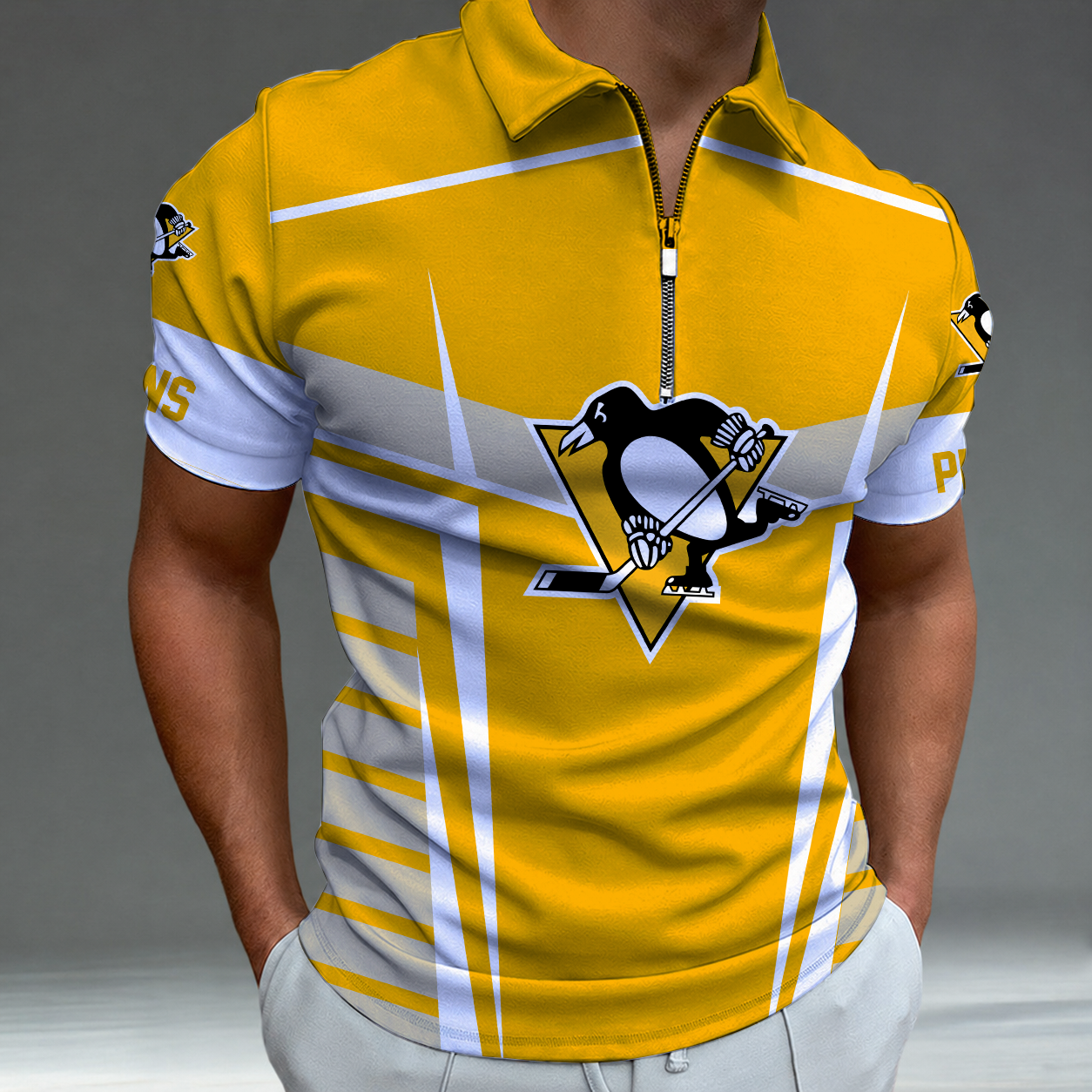 [SUPER SALE] NEW CUSTOMIZED NHL26 PBP PITTSBURGH PENGUINS POLO SHIRT