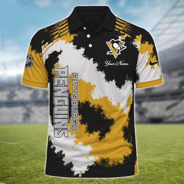 [SUPER SALE] NEW CUSTOMIZED NHL26 PBP PITTSBURGH PENGUINS POLO SHIRT