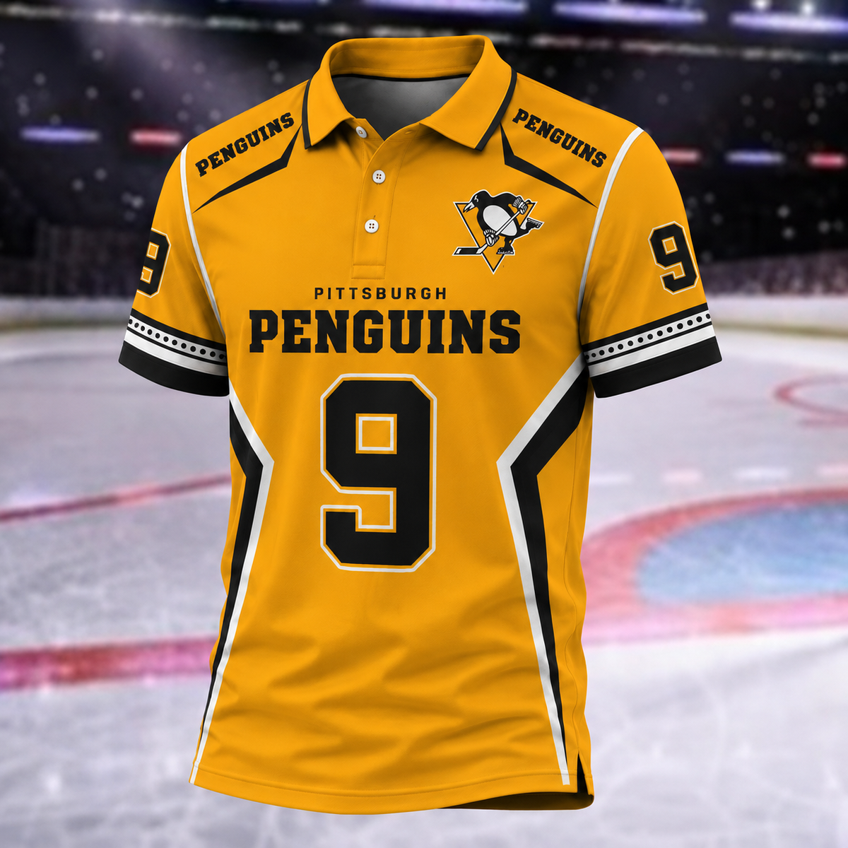[SUPER SALE] NEW CUSTOMIZED NHL26 PBP PITTSBURGH PENGUINS POLO SHIRT