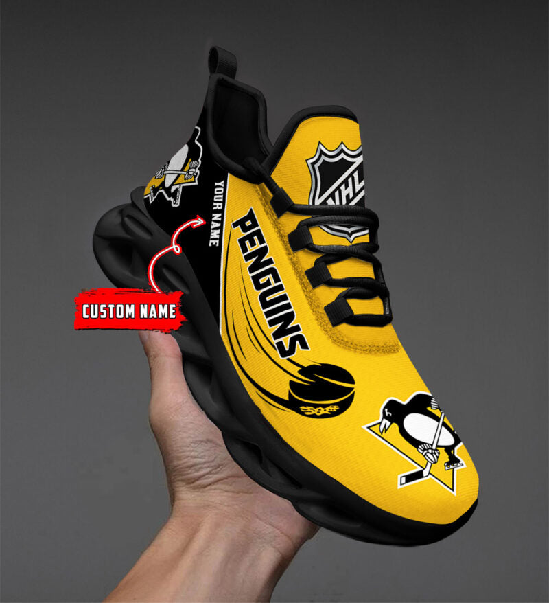 [SUPER SALE] NEW CUSTOMIZED NHL26 PBP PITTSBURGH PENGUINS CLUNKY SNEAKERS