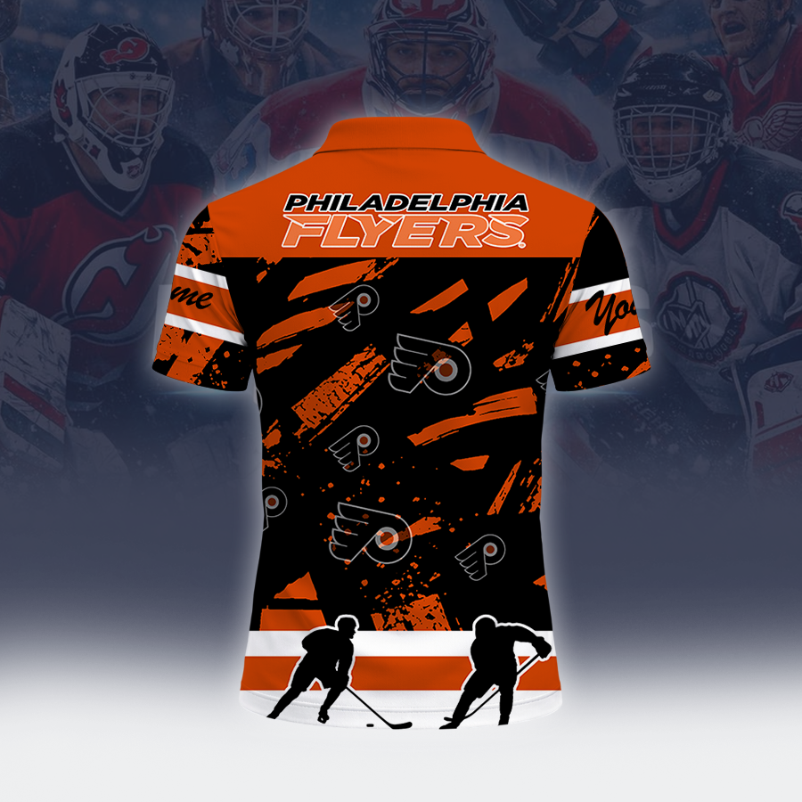 [SUPER SALE] NEW CUSTOMIZED NHL27 BFS PHILADELPHIA FLYERS POLO SHIRT