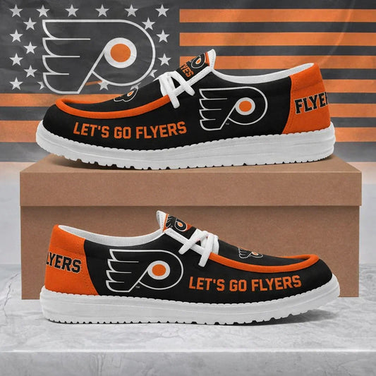 [SUPER SALE ] NEW CUSTOMIZED NHL27 BFS PHILADELPHIA FLYERS LOAFER SHOES