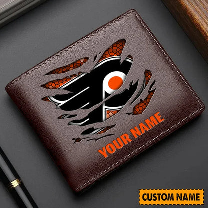 [SUPER SALE] NEW CUSTOMIZED NHL27 PPF PHILADELPHIA FLYERS LEATHER WALLET