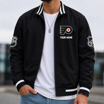 [SUPER SALE] NEW CUSTOMIZED NHL27 PPF PHILADELPHIA FLYERS MULTICOLOR MEN'S CASUAL JACKET