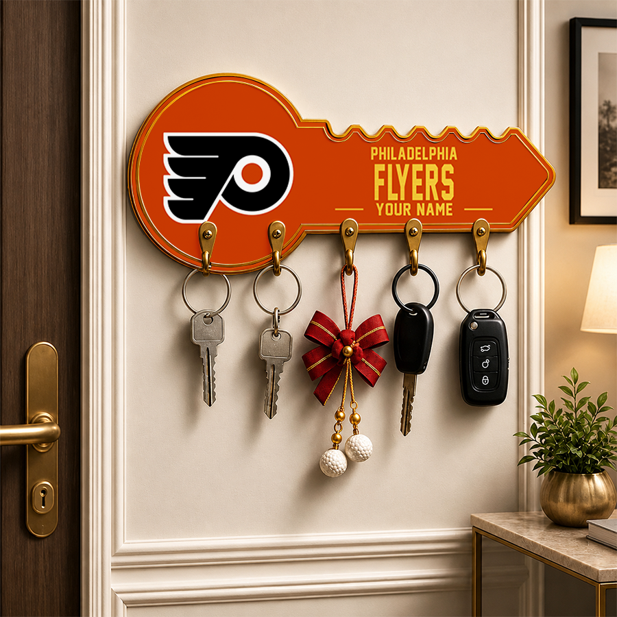 [SUPER SALE] NEW CUSTOMIZED NHL27 BFS PHILADELPHIA FLYERS WALL KEY HOLDER FOR HOME