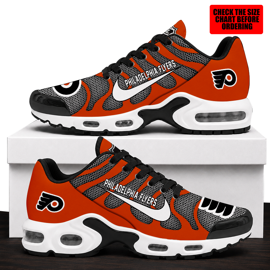 [SUPER SALE] NEW CUSTOMIZED NHL27 PPF PHILADELPHIA FLYERS AIR MAX PLUS SNEAKERS