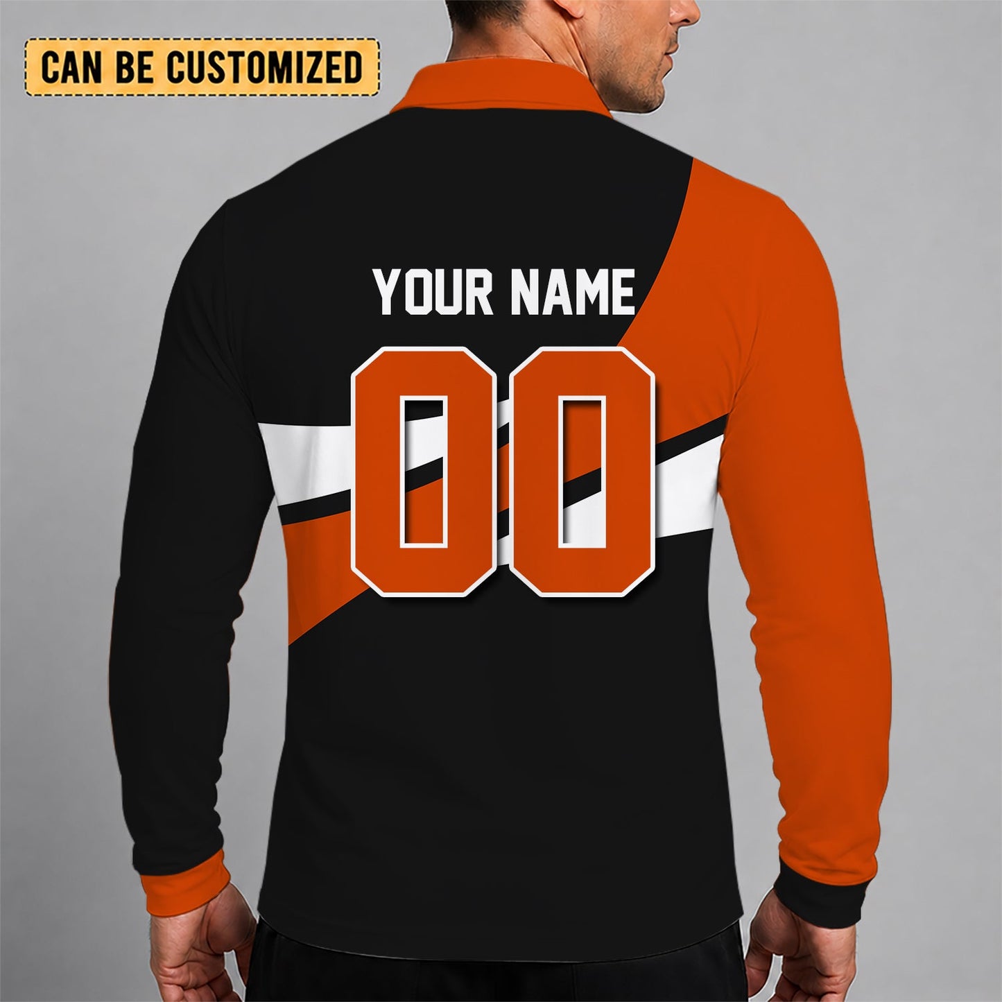 [SUPER SALE] NEW CUSTOMIZED NHL27 PPF PHILADELPHIA FLYERS MEN LONG SLEEVE POLO