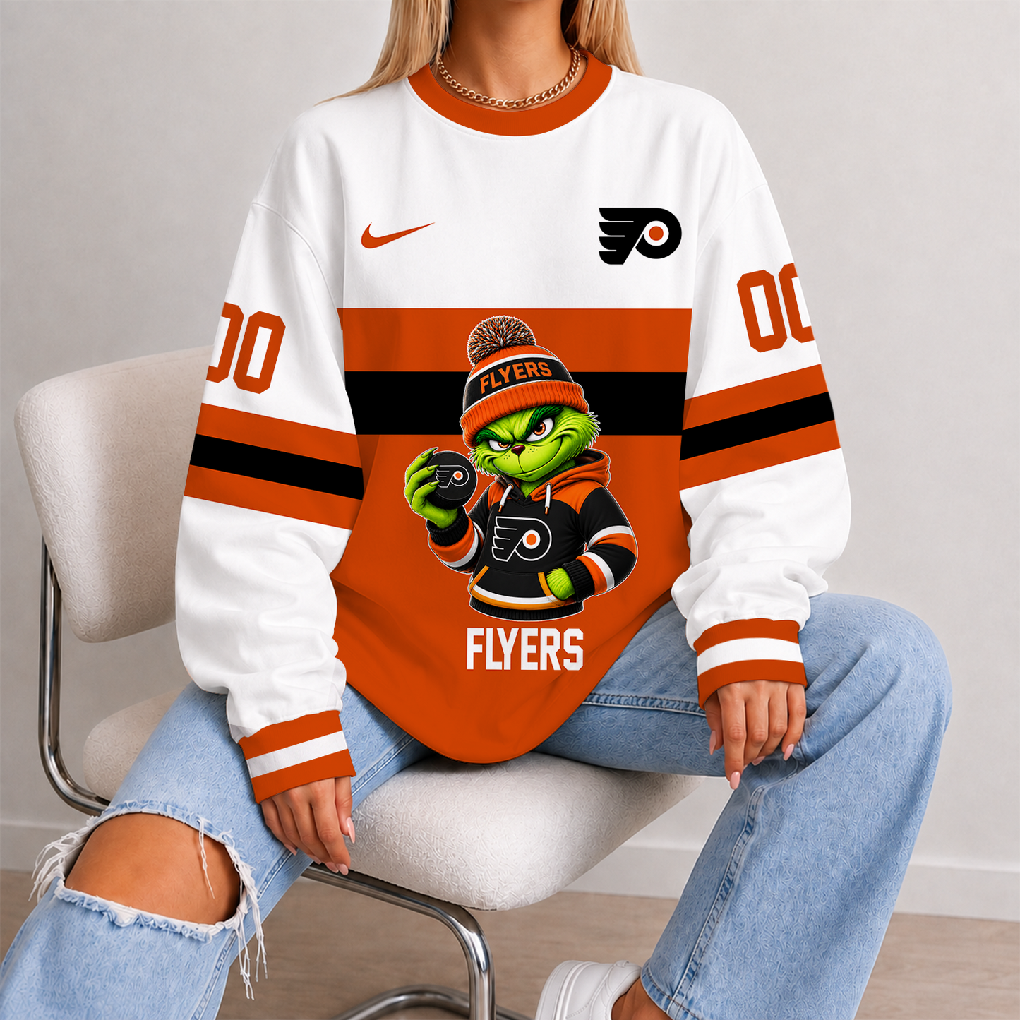 [SUPER SALE] NEW CUSTOMIZED NHL27 PPF PHILADELPHIA FLYERS UNISEX SWEATSHIRT