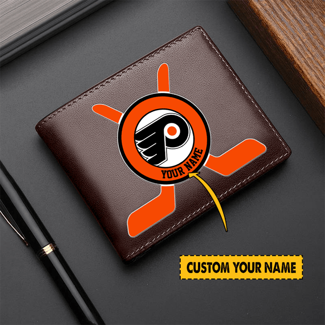 [SUPER SALE] NEW CUSTOMIZED NHL27 PPF PHILADELPHIA FLYERS LEATHER WALLET