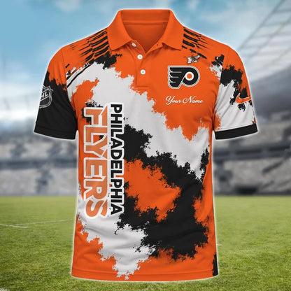 [SUPER SALE] NEW CUSTOMIZED NHL27 PPF PHILADELPHIA FLYERS POLO SHIRT