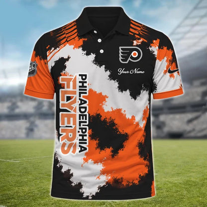 [SUPER SALE] NEW CUSTOMIZED NHL27 PPF PHILADELPHIA FLYERS POLO SHIRT