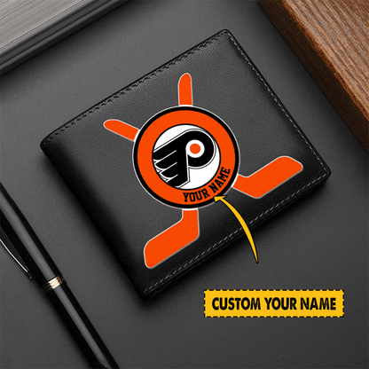 [SUPER SALE] NEW CUSTOMIZED NHL27 PPF PHILADELPHIA FLYERS LEATHER WALLET