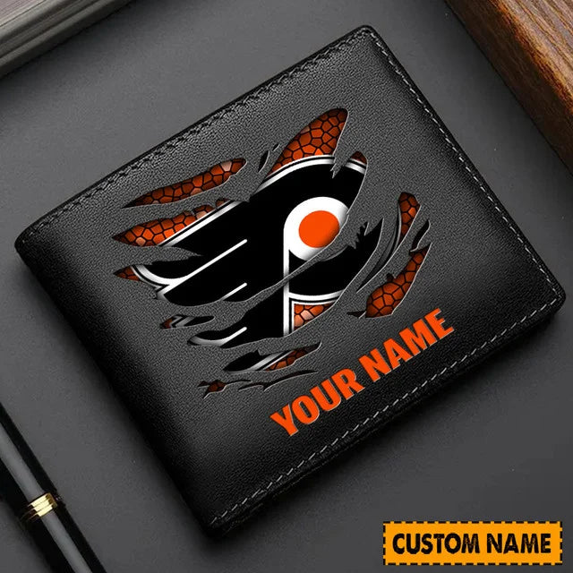 [SUPER SALE] NEW CUSTOMIZED NHL27 PPF PHILADELPHIA FLYERS LEATHER WALLET