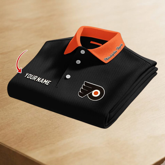 [SUPER SALE] NEW CUSTOMIZED NHL27 PPF PHILADELPHIA FLYERS POLO SHIRT