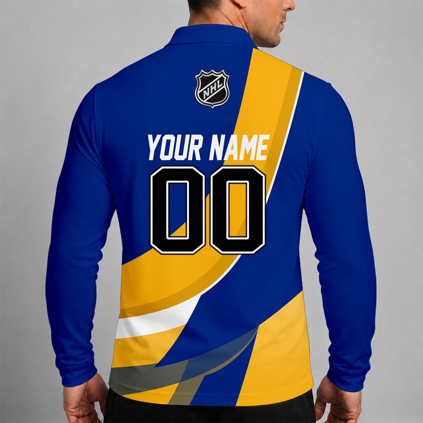 [SUPER SALE] NEW CUSTOMIZED NHL28 BFS BUFFALO SABRES MEN LONG SLEEVE POLO