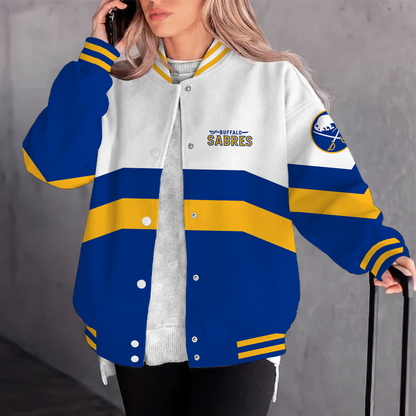 [SUPER SALE] NEW CUSTOMIZED NHL28 BFS BUFFALO SABRES SATIN VARSITY JACKET & BASEBALL JACKET