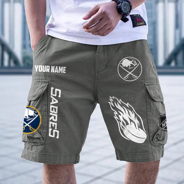 [SUPER SALE] NEW CUSTOMIZED NHL28 BFS BUFFALO SABRES CARGO SHORTS