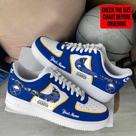 [SUPER SALE] NEW CUSTOMIZED NHL28 BFS BUFFALO SABRES AF1 SHOES
