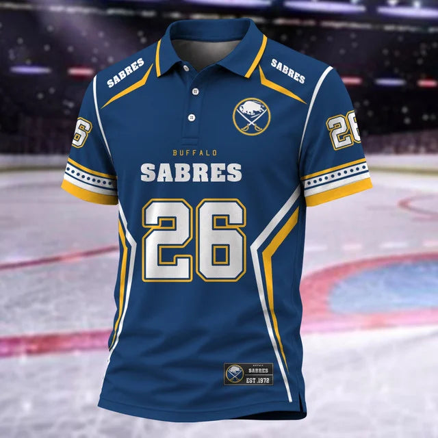 [SUPER SALE] NEW CUSTOMIZED NHL28 BFS BUFFALO SABRES POLO SHIRT