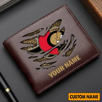 [SUPER SALE] NEW CUSTOMIZED NHL29 OSN OTTAWA SENATORS LEATHER WALLET