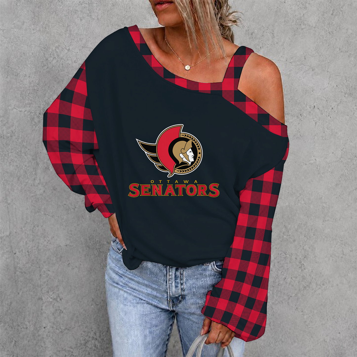 [SUPER SALE] NEW CUSTOMIZED NHL29 OSN OTTAWA SENATORS DROP SHOULDER SWEATSHIRT
