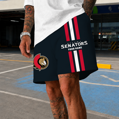 [SUPER SALE] NEW CUSTOMIZED NHL29 OSN OTTAWA SENATORS SHORT PANTS