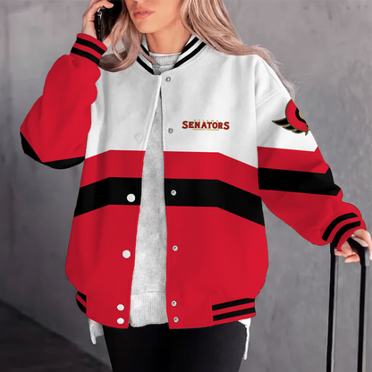 [SUPER SALE] NEW CUSTOMIZED NHL29 OSN OTTAWA SENATORS SATIN VARSITY JACKET & BASEBALL JACKET