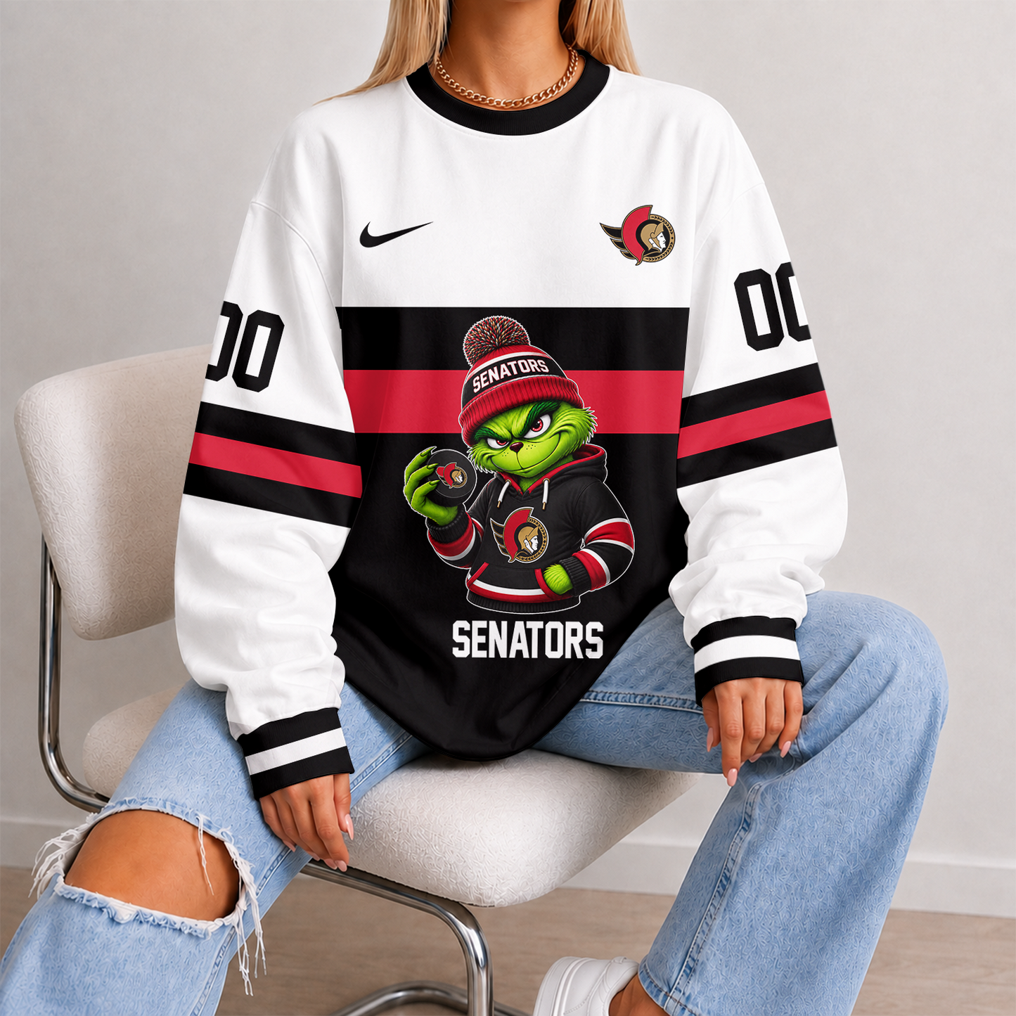 [SUPER SALE] NEW CUSTOMIZED NHL29 OSN OTTAWA SENATORS UNISEX SWEATSHIRT
