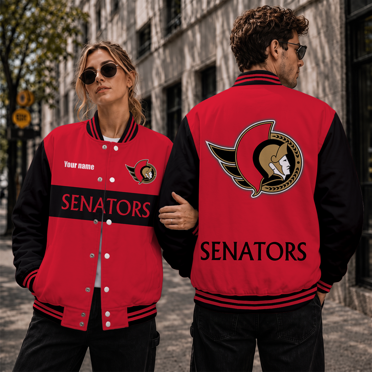 [SUPER SALE] NEW CUSTOMIZED NHL29 OSN OTTAWA SENATORS SATIN VARSITY JACKET & BASEBALL JACKET