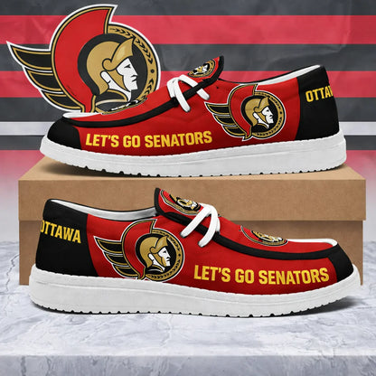 [SUPER SALE ] NEW CUSTOMIZED NHL29 OSN OTTAWA SENATORS LOAFER SHOES