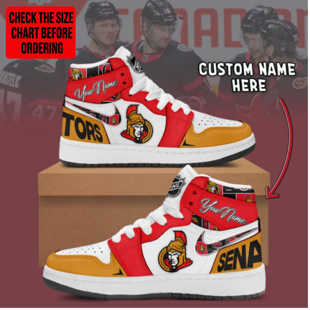 [SUPER SALE] NEW CUSTOMIZED NHL29 OSN OTTAWA SENATORS AIR JORDAN SNEAKERS