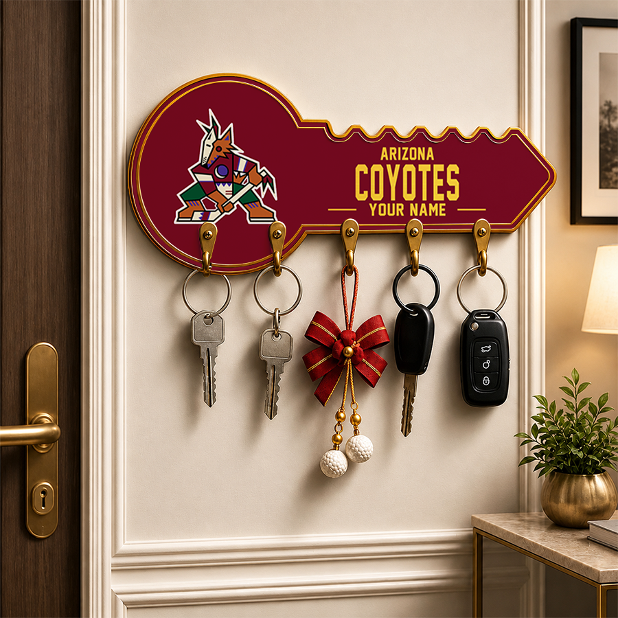 [SUPER SALE] NEW CUSTOMIZED NHL30 AZC ARIZONA COYOTES WALL KEY HOLDER FOR HOME