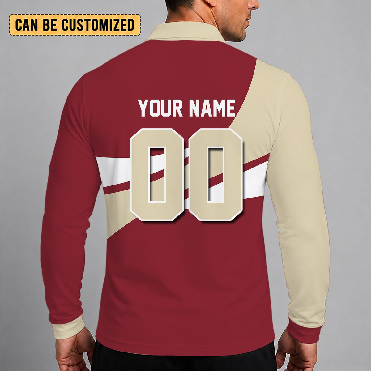 [SUPER SALE] NEW CUSTOMIZED NHL30 AZC ARIZONA COYOTES MEN LONG SLEEVE POLO