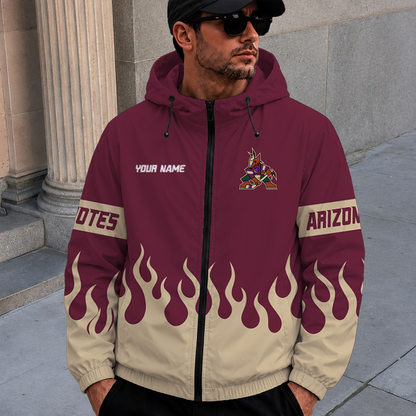 [SUPER SALE] NEW CUSTOMIZED NHL30 AZC ARIZONA COYOTES WINDBREAKER JACKET