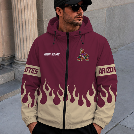 [SUPER SALE] NEW CUSTOMIZED NHL30 AZC ARIZONA COYOTES WINDBREAKER JACKET