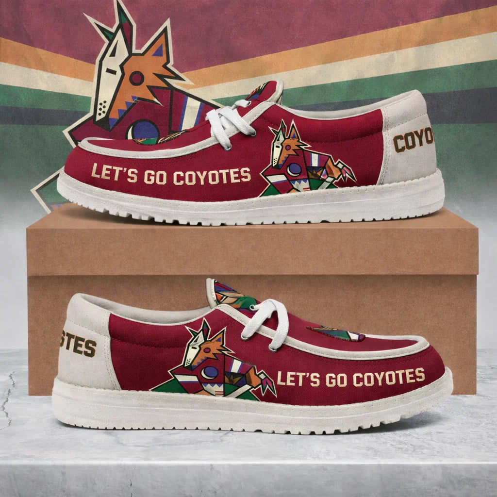 [SUPER SALE ] NEW CUSTOMIZED NHL30 AZC ARIZONA COYOTES LOAFER SHOES