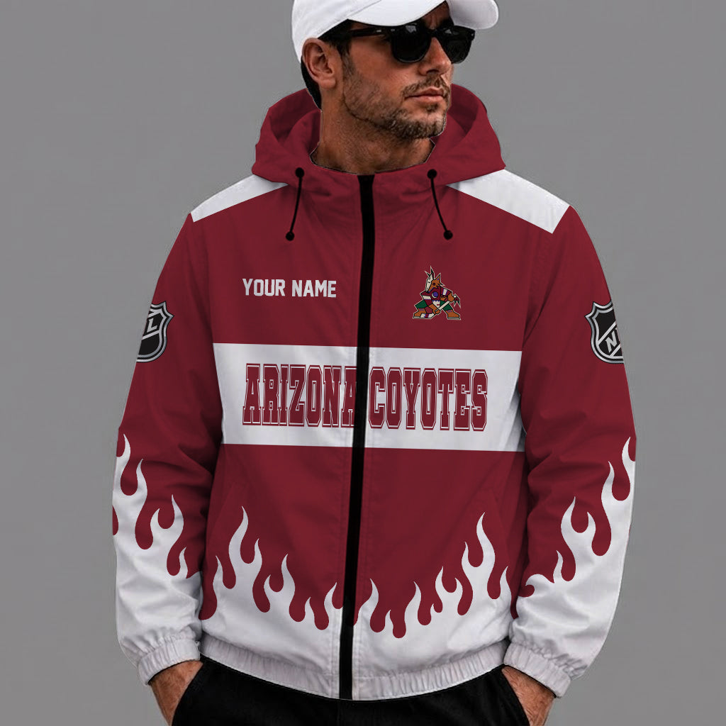 [SUPER SALE] NEW CUSTOMIZED NHL30 AZC ARIZONA COYOTES WINDBREAKER JACKET