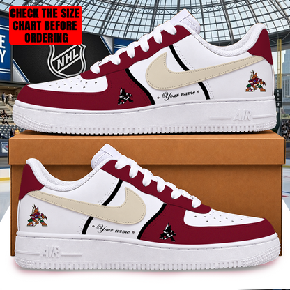 [SUPER SALE] NEW CUSTOMIZED NHL30 AZC ARIZONA COYOTES AF1 SHOES